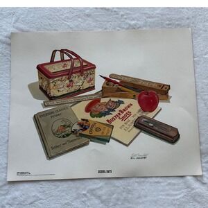 Vintage School Days Art Print 20x16 Bill Goldsberry Nostalgic Classroom Wall Art